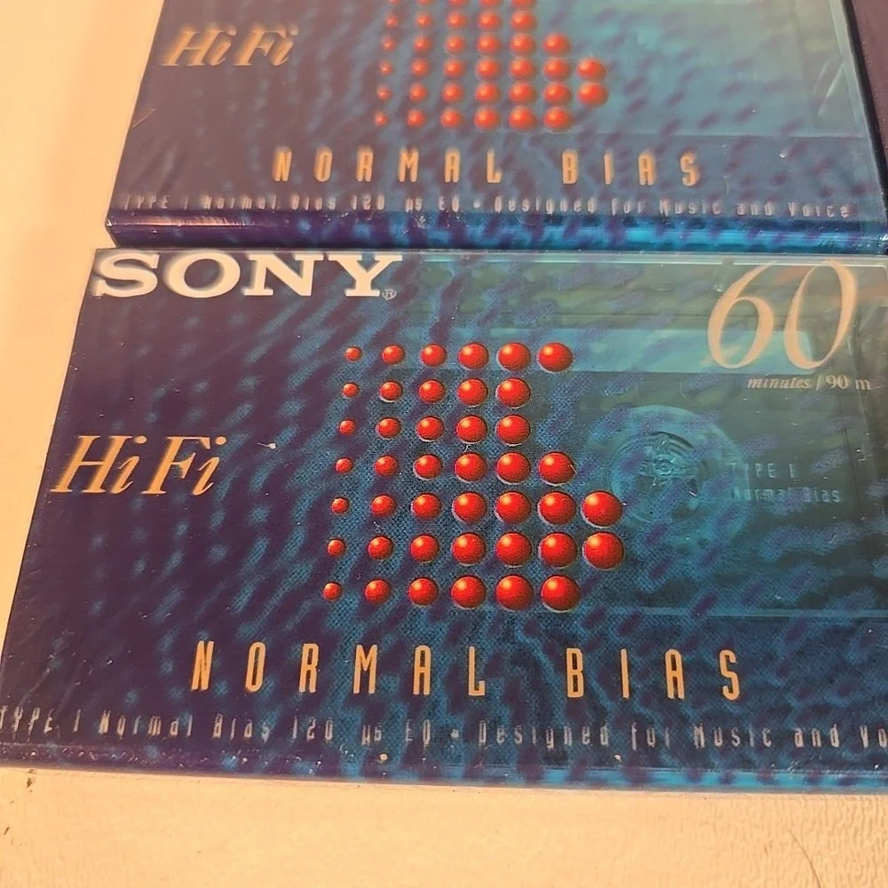 Sony HiFi 60 Minute Blank Audio Cassette Tapes Lot of 4 Brand‎ New Sealed